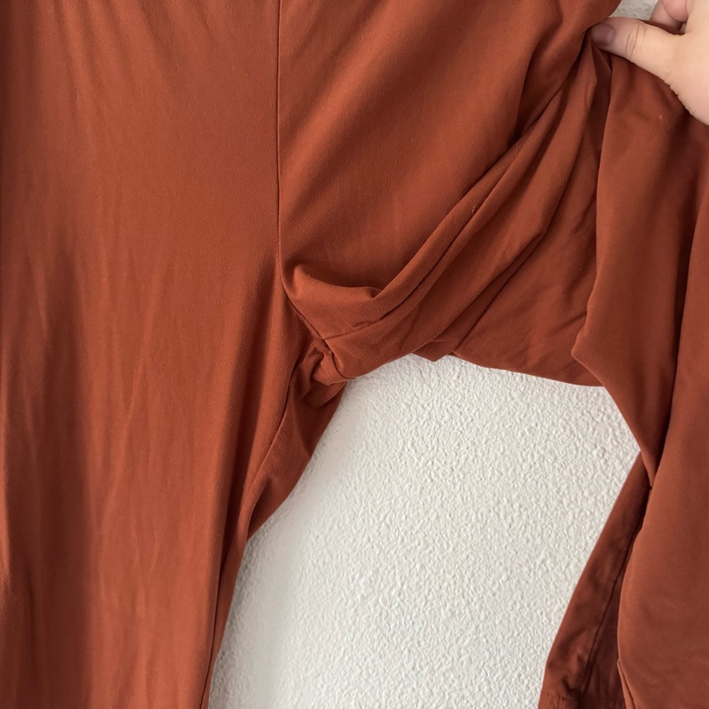 Boho Rust Buttery Soft Flare Leggings High Waisted Wide Leg XL Cozy Athleisure - Picture 7 of 14